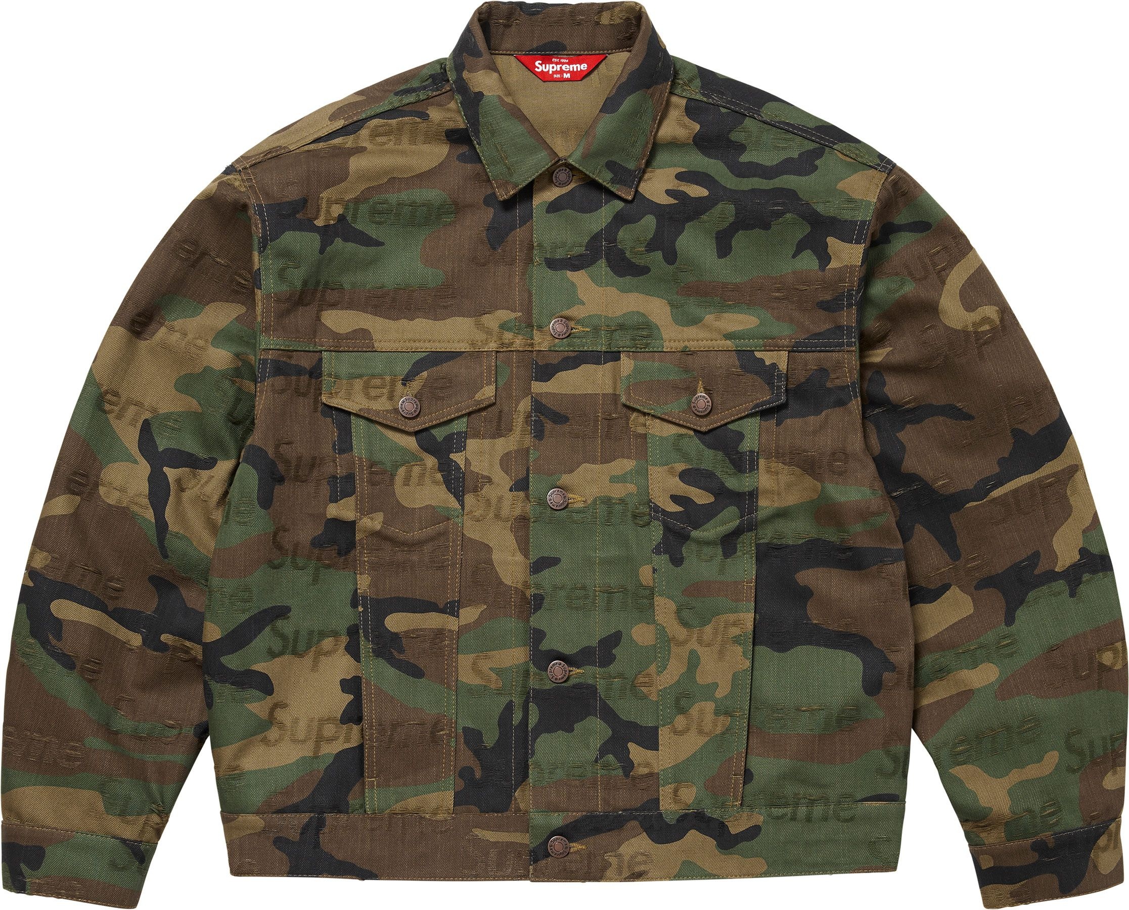 Jacquard Logos Denim Trucker Jacket view 9